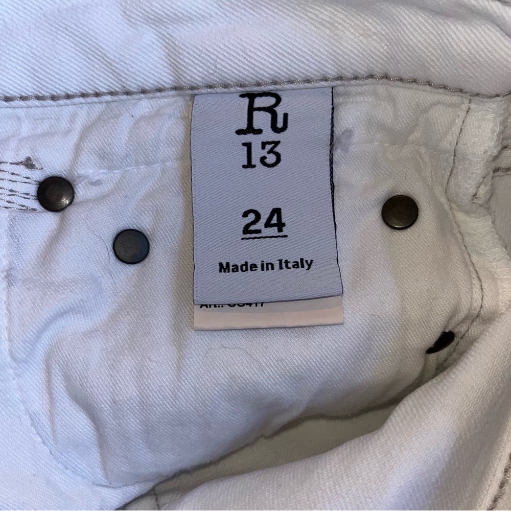 R13 Distressed High-Rise Boy Jeans - Picture 13 of 15